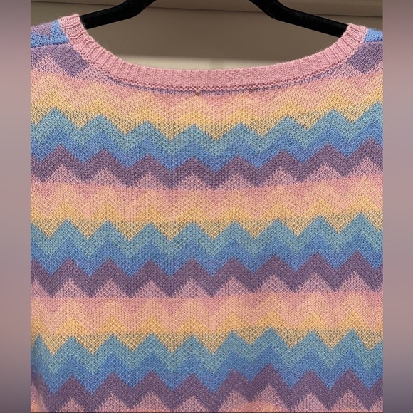 Sugar Thrillz Dolls Kill Follow The Rhythm Rainbow Crop Sweater Top - Picture 5 of 7